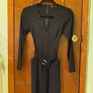 Faux Suede Zara V-neck Dress XS